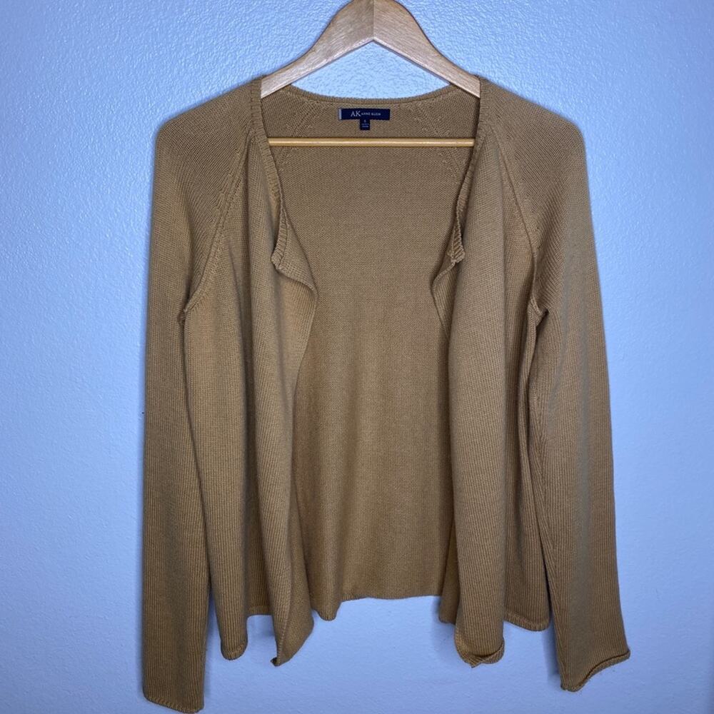 Anne Klein Angora Blend Tan Open Cardigan Small